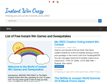 Tablet Screenshot of instantwincrazy.com